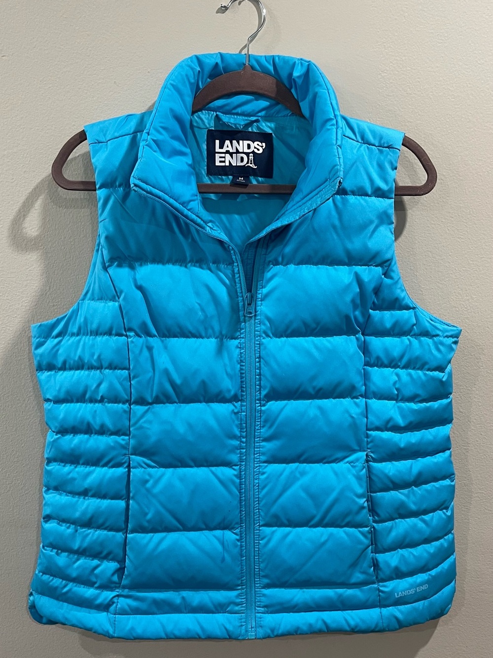 Lands' End Women's Bright Turquoise Puffer Vest
